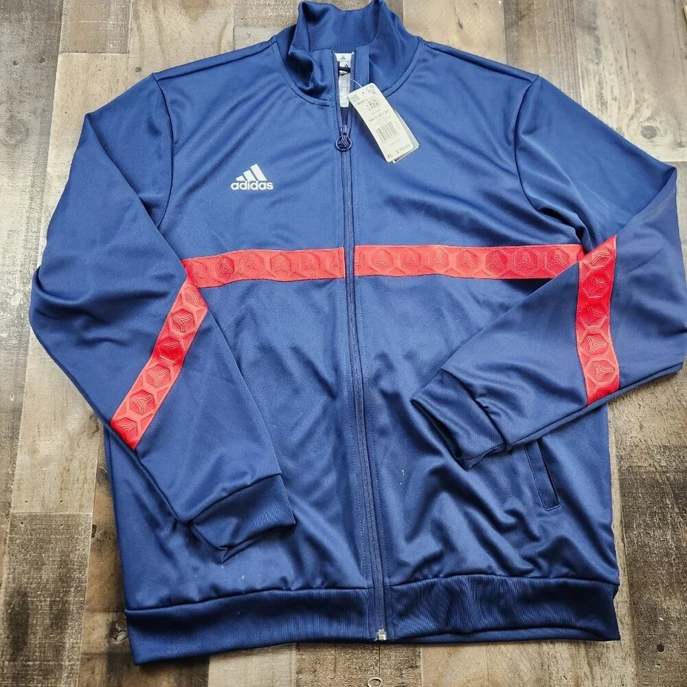 Men's Adidas Club Jacket Size XL Blue Polyester Track Soccer Jacket - Picture 2 of 11